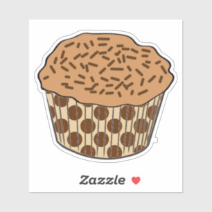 Caramel Frosted Cupcake with Sprinkles