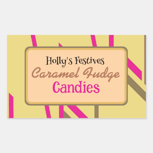 Caramel fudge candy label (Front)