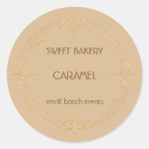 Caramel Gold Small Business Bakery Label
