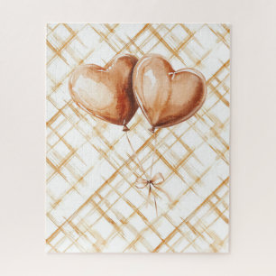 Caramel Heart Balloons Christmas Love Jigsaw Puzzle
