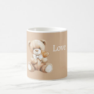 Caramel Heart Teddy Bear Coffee Mug