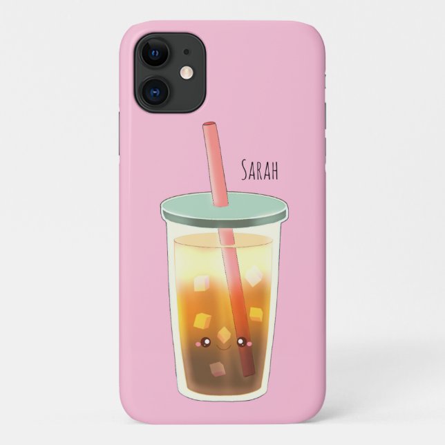Caramel Iced Coffee With Cream Foam Magnet Case-Mate iPhone Case (Back)