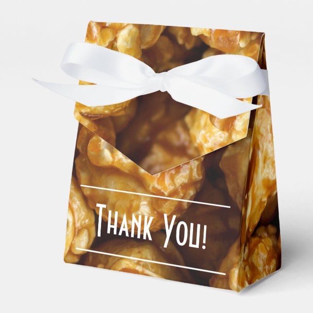 Caramel Popcorn Thank You Tent Favour Box (Front Side)