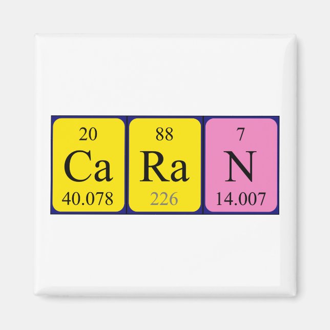 Caran periodic table name magnet (Front)