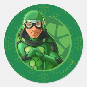 Carapace Green Badge Classic Round Sticker