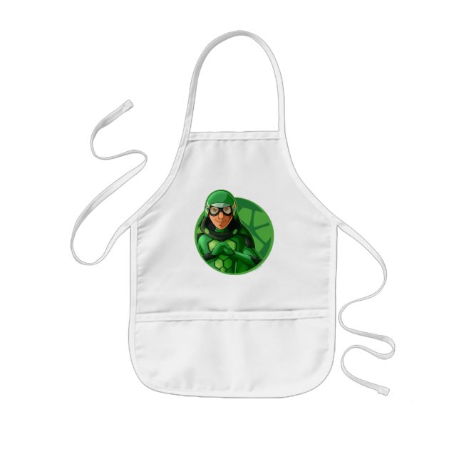 Carapace Green Badge Kids Apron (Front)