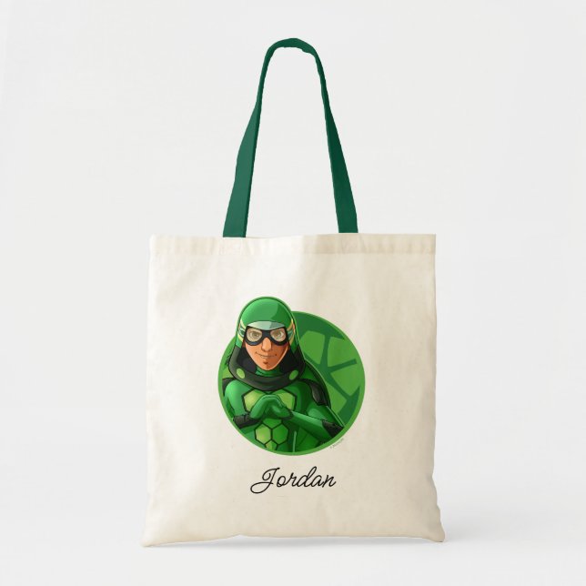 Carapace Green Badge Tote Bag (Front)