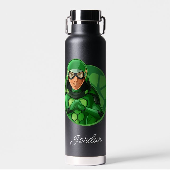 Carapace Green Badge Water Bottle (Front)