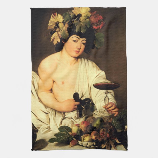 Caravaggio Bacchus Kitchen Towel (Vertical)
