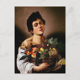 Caravaggio - Boy with a Basket of Fruit Artwork Postcard