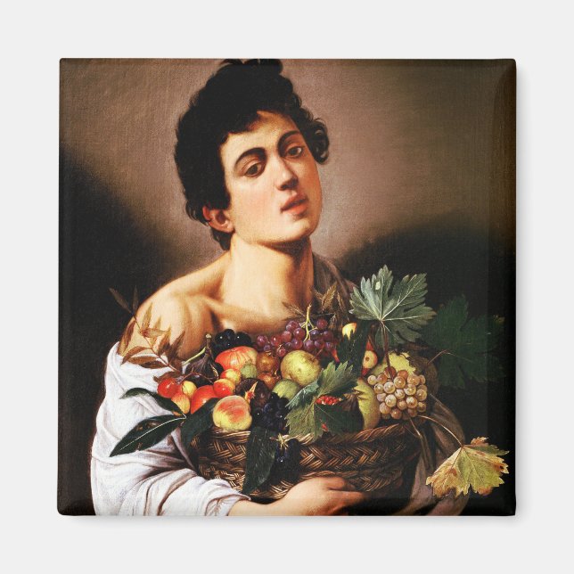 Caravaggio Boy With a Basket of Fruit Magnet (Front)