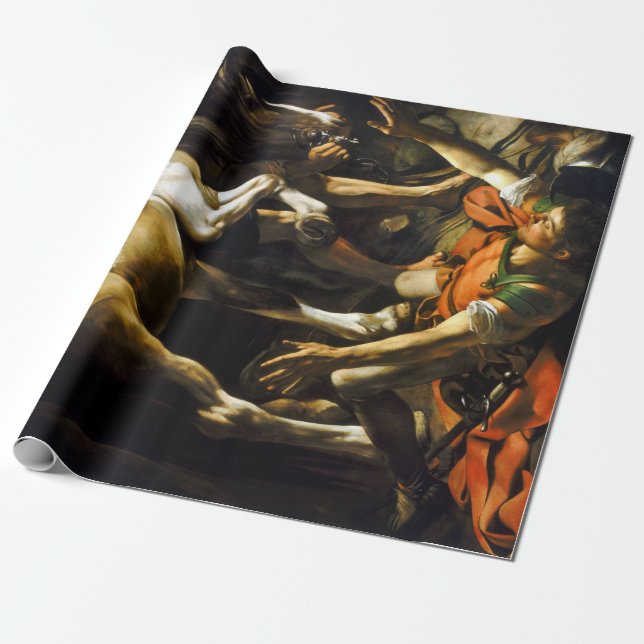 Caravaggio Conversion on the Way to Damascus Wrapping Paper (Unrolled)