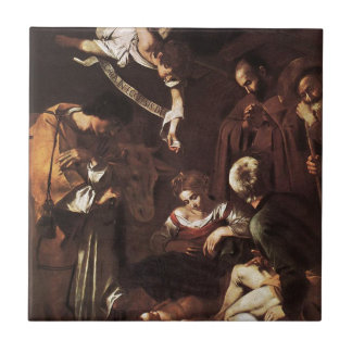 Caravaggio -Nativity with St Francis & St Lawrence Tile