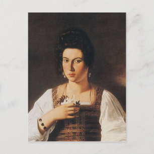 Caravaggio - Portrait of a Courtesan Painting Postcard