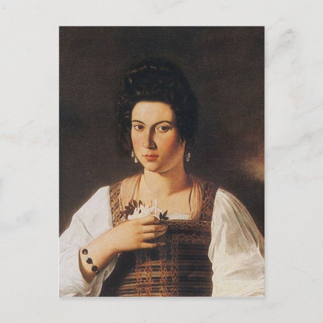 Caravaggio - Portrait of a Courtesan Painting Postcard (Front)