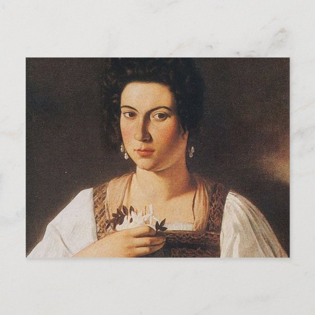Caravaggio - Portrait of a Courtesan Painting Postcard (Front)