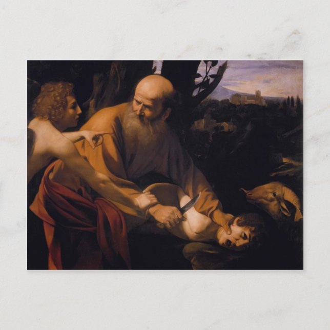 Caravaggio- Sacrifice of Isaac Postcard (Front)
