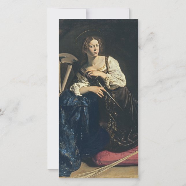 Caravaggio - Saint Catherine Of Alexandria Holiday Card (Front)