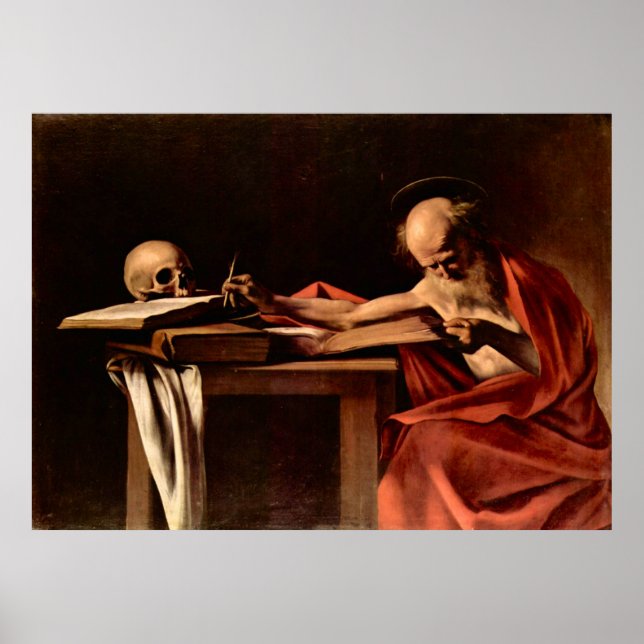 Caravaggio-St. Jerome while writing Poster (Front)