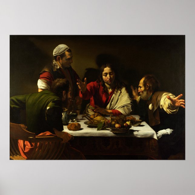 Caravaggio - Supper At Emmaus 1602 Poster (Front)