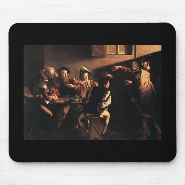 Caravaggio The Calling Of Saint Matthew Mouse Mat (Front)