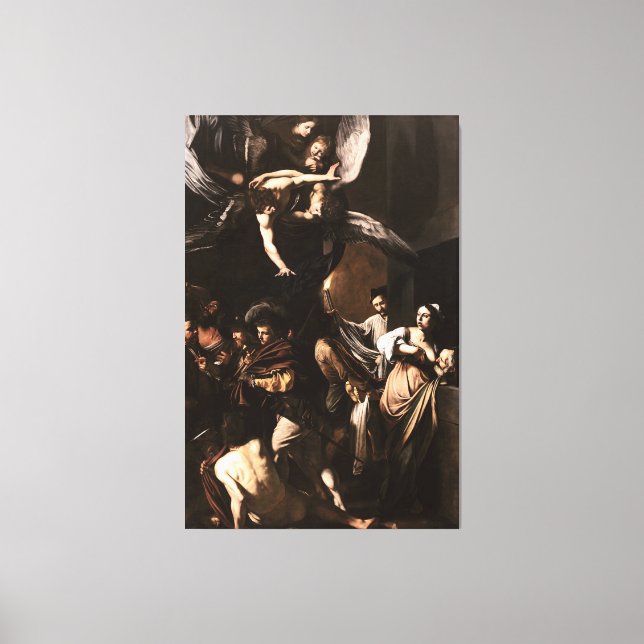 Caravaggio - The Seven Acts of Mercy (1607) Canvas Print (Front)