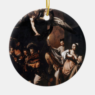 Caravaggio - The seven Works of Mercy Painting Ceramic Tree Decoration