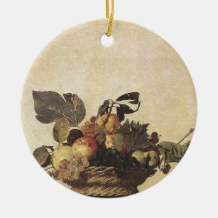 Caravaggio's Basket of Fruit Ceramic Tree Decoration