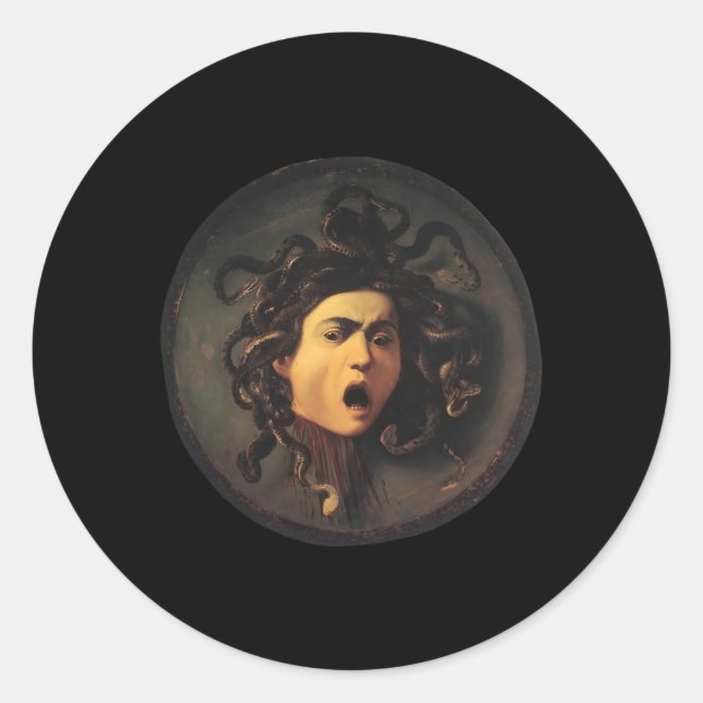 Caravaggio'S Renaissance Painting Of Medusa Classic Round Sticker (Front)