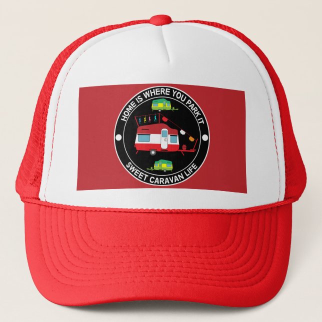 Caravan Art gifts - Love My Caravan Coffee Mug Doo Trucker Hat (Front)