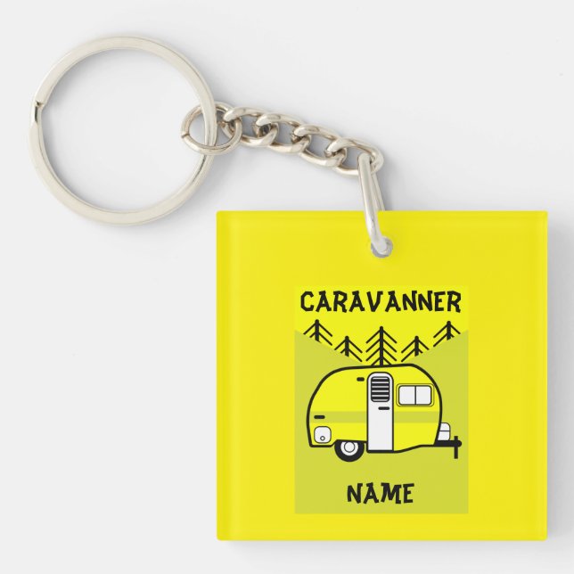 Caravan Art gifts - Love My Caravan Key Ring (Front)