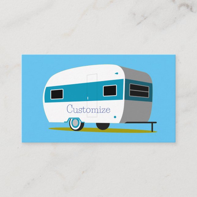 Caravan Camper RV Thunder_Cove  Business Card (Front)