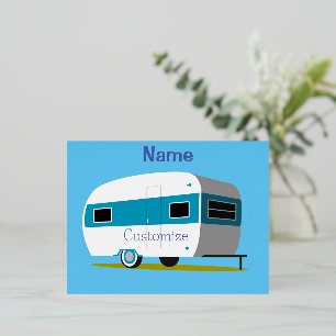 Caravan Camper RV Thunder_Cove Foil Holiday Postcard