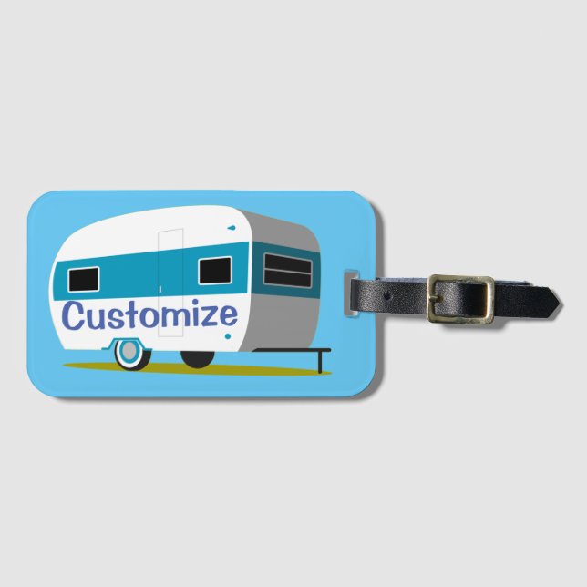 Caravan Camper RV Thunder_Cove Luggage Tag (Front Horizontal)