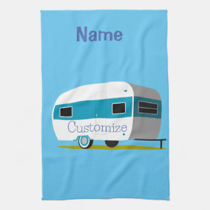 Caravan Camper RV Thunder_Cove Tea Towel