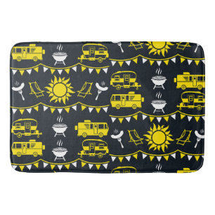 Caravan Camping Decor Bath Mat