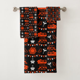 Caravan Camping Decor Bath Towel Set