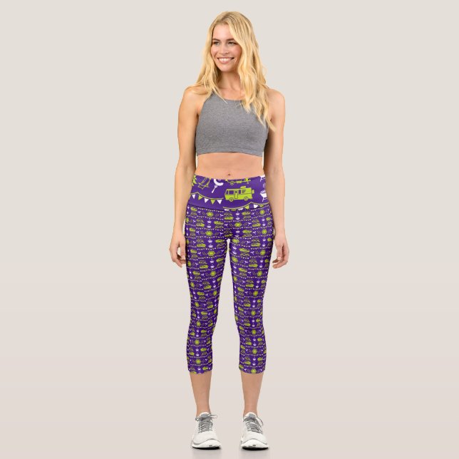 Caravan Camping Decor Capri Leggings (Front)