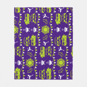 Caravan Camping Decor Fleece Blanket
