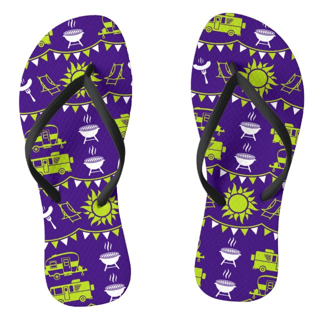 Caravan Camping Decor Flip Flops (Footbed)