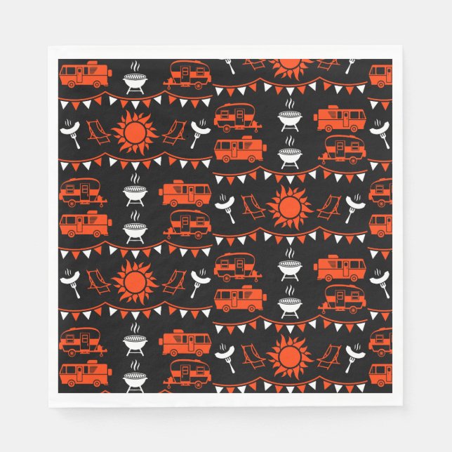 Caravan Camping Decor Napkin (Front)