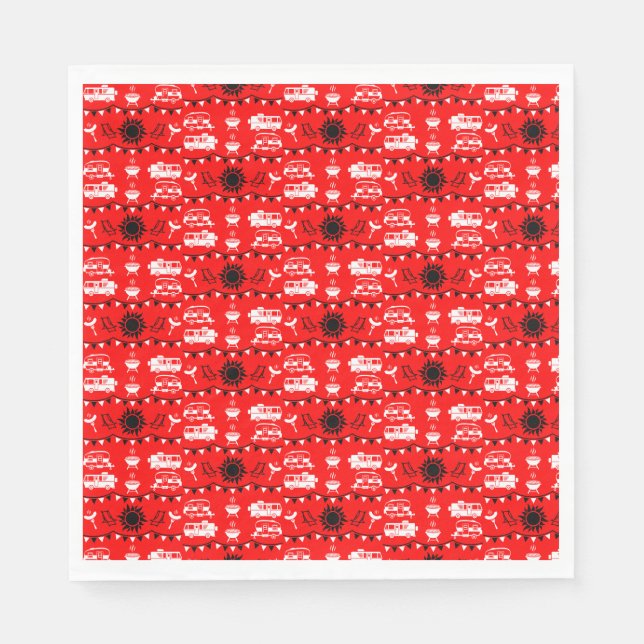 Caravan Camping Decor Napkin (Front)