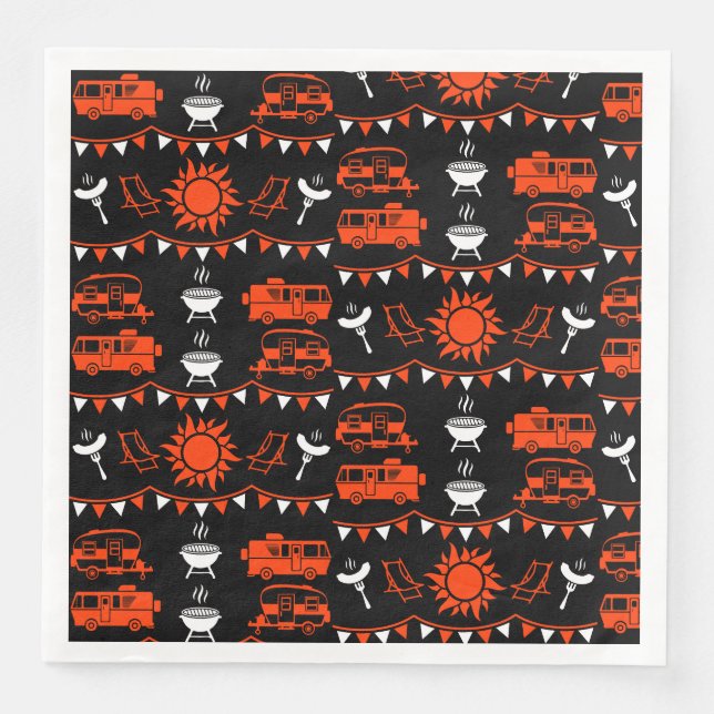Caravan Camping Decor Napkin (Front)