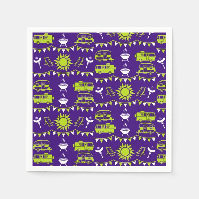 Caravan Camping Decor Napkin (Front)