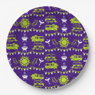 Caravan Camping Decor Paper Plate
