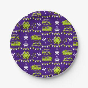 Caravan Camping Decor Paper Plate