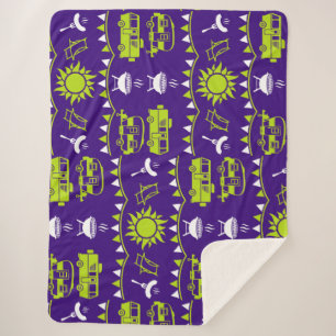Caravan Camping Decor Sherpa Blanket