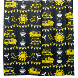 Caravan Camping Decor Shower Curtain