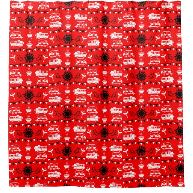Caravan Camping Decor Shower Curtain (Front)