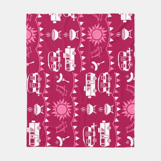 Caravan Camping Home Decor Fleece Blanket (Front)